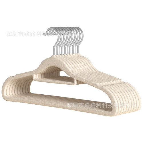 Versatile flocked hanger organizer, non-slip, traceless, durable plastic clothes drying rack, wet and dry separation wardrobe clothing and trouser rack