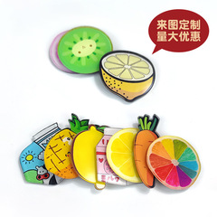 Custom Acrylic 3D Fridge Magnet Creative Magnetic sticker PVC food fruit message sticker iron-on sticker