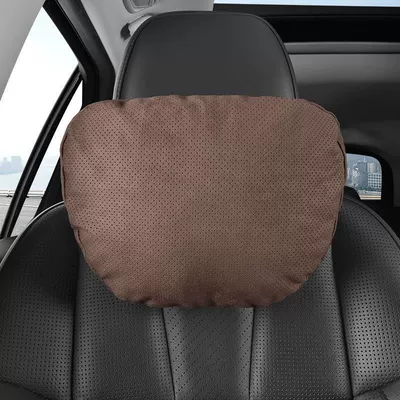Headrest Headrest New A3/A4L/A5/A6L/A7/Q2L/Q3/Q5L/Q7 - upgraded-perforated-deerskin-velvet-skin-friendly-and-breathable-brown-single-headrest-standard
