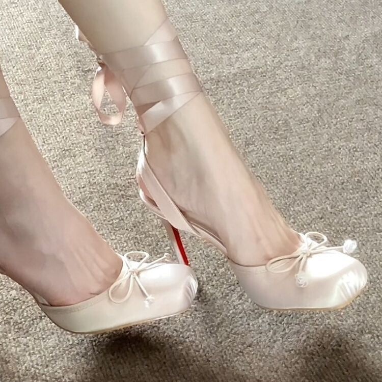 Spring/Summer Ballet Stiletto Mary Jane Shoes 2025 New Satin French Bow Strap High Heel Sandals for Women Spring/Summer Ballet Stiletto Mary Jane Shoes 2025 New Satin French Bow Strap High Heel Sandals for Women