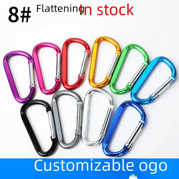 No.8 76x 40 D-shaped flat mountaineering buckle large aluminum alloy outer hook backpack buckle quick hanging buckle connection ring