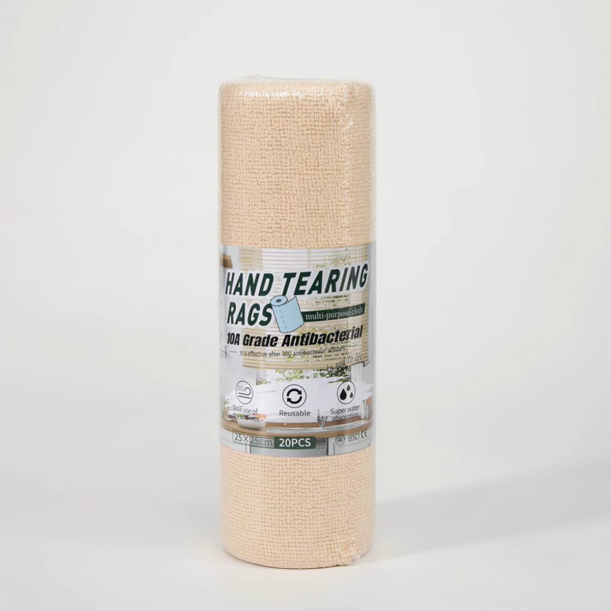 Paño de limpieza desechable de microfibra antibacteriana 10A para cocina, paño de limpieza desechable fácil de rasgar