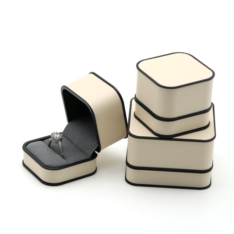 圓角PU珠寶首飾盒創意戒指盒對戒盒耳釘吊墜項鍊禮盒手鐲手鍊盒子