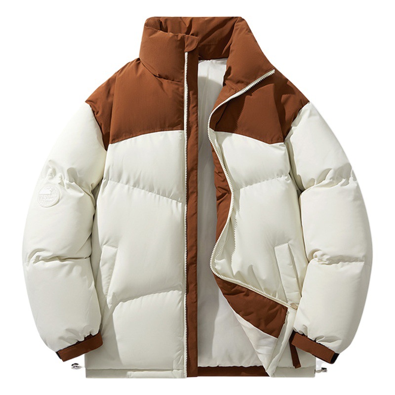 Hombres soporte collar algodón-acolchado abrigo personalizado 2023 Marca de moda de invierno engrosada moda casual cálido algodón acolchado abrigo de los hombres y mujeres