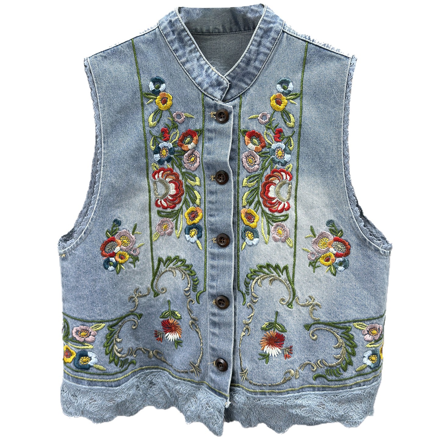 bordado vaqueros abrazadera de caballo mujer abrigo corto de otoño 2026 nuevo estilo delgado estilo nacional hacer la vieja tendencia de camisa sin mangas image 5