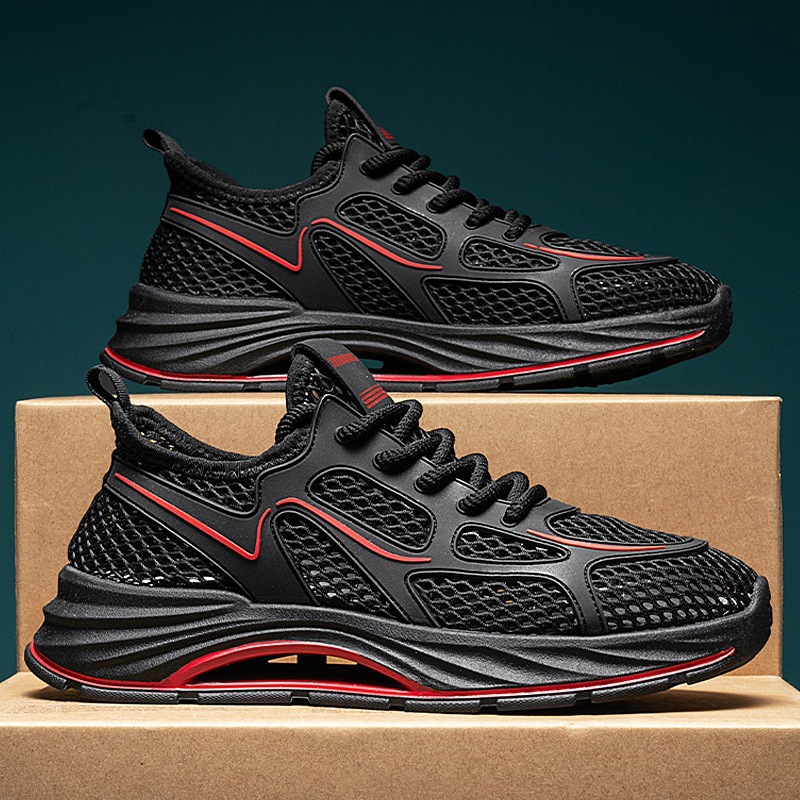 Zapatos de hombre, zapatos deportivos casuales al aire libre, verano de hombre 2025, nuevos zapatos de tela de red huecos y transpirables, zapatos de moda para estudiantes, hombres