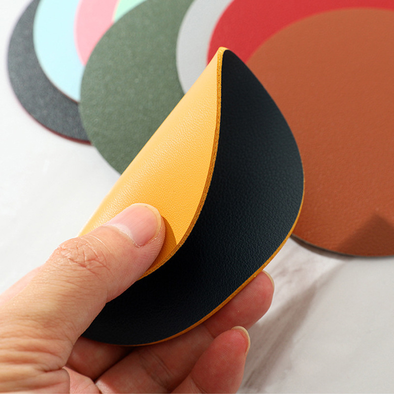 Alfombrilla de mesa de aislamiento térmico de cuero ZF, posavasos simples antideslizantes, aceite impermeable, pu, mesa de comedor de hotel ovalada, alfombra de mesa de cuero para el hogar