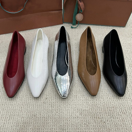 [Channel Top Version] Lp Nuo You Pian Ya Women's Shoes Leather Flat Shoes Ballet Shoes Fisherman Shoes Mueller Shoes
