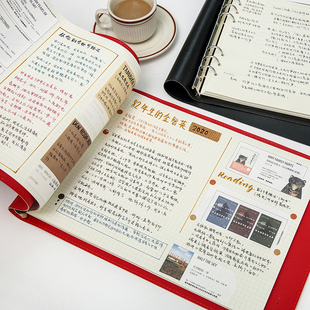 Soft Leather A4 Loose-leaf Notebook Grid Book Grid Book Mind Map Horizontal Notepad Hand Book Blank Book