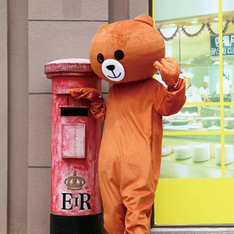 インターネット有名人のクマの人形漫画の衣装ヒグマ Douyin リーフレット告白クマのスーツコニーウォーキング人形|undefined