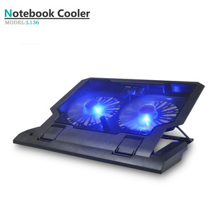 雙風扇筆記本散熱器17寸筆記本散熱底座升降筆記本電腦散熱墊