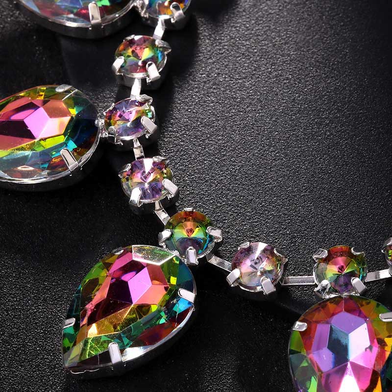 Europa y América simple gota de agua conjunto de joyería de moda de diamante de cerradura temperamento accesorios de mujer conjunto de joyería