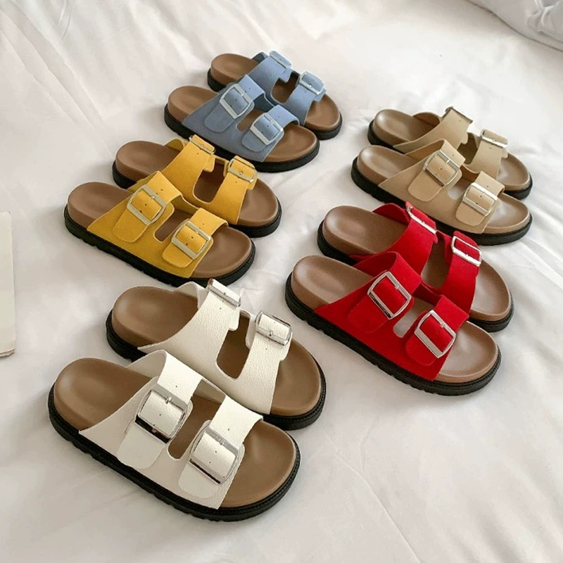 Grape Mom's Dopamine Повседневные удобные двубортные универсальные тапочки Birkenstock на мягкой подошве на толстой подошве для женщин, лето.