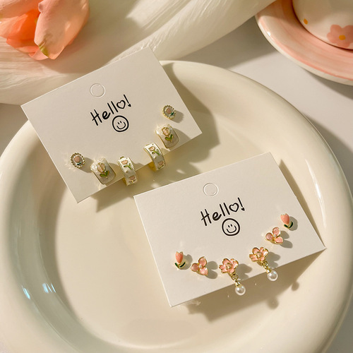 S925 Pure Silver Earrings for Women - Summer Pink  New Arrival Stud Earrings for Students - Simple, Cute, and Sweet Style Earrings for Wholesale