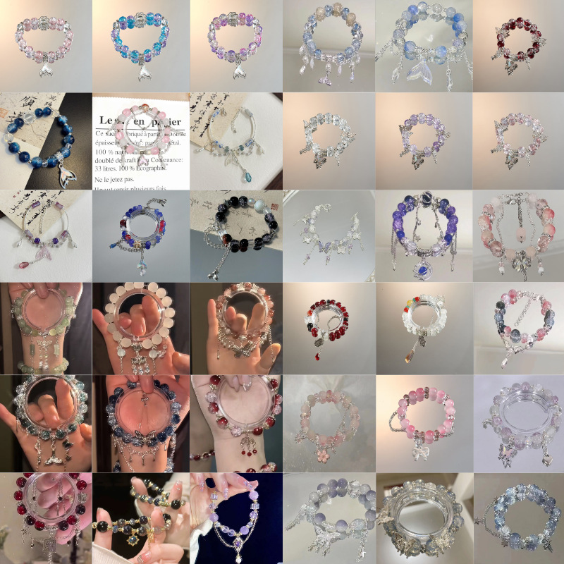 Ocean Blue Butterfly Tail Bracelet ~ Spirit Butterfly Fish Tail Impression Bracelet Ins High-End Design Ancient Style Best Friend National Style Bracelet Ocean Blue Butterfly Tail Bracelet ~ Spirit Butterfly Fish Tail Impression Bracelet Ins High-End Design Ancient Style Best Friend National Style Bracelet