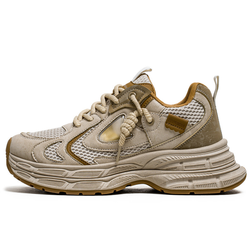 Zapatos de papá transfronterizos, zapatos de hombre, primavera y verano, nuevo estilo, aumento, tendencia de suela gruesa, deportes, transpirables, casual, zapatos de moda retro para hombre