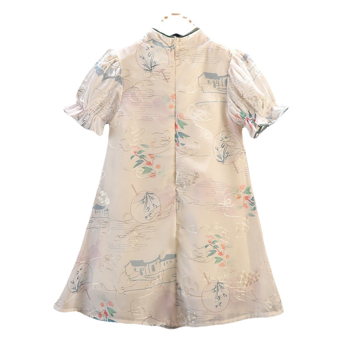 Детское платье-ципао в китайском стиле Цзяннань, коллекция 2026 года, летняя новинка, для девочек, в старинном стиле, сказочное, супер-фееричное.