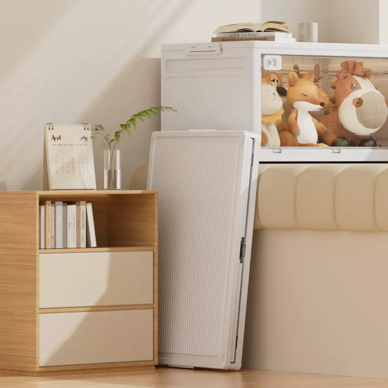 透明折叠收纳箱整理箱带盖大号露营被子衣服玩具塑料学生宿舍储物