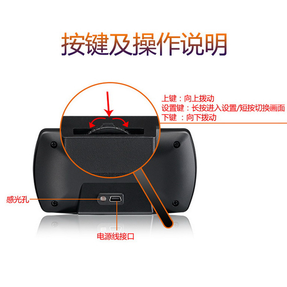 4.3inch Car HUD Head-Up Display GPS System Projection Speed Clock Low Voltage Alarm T800