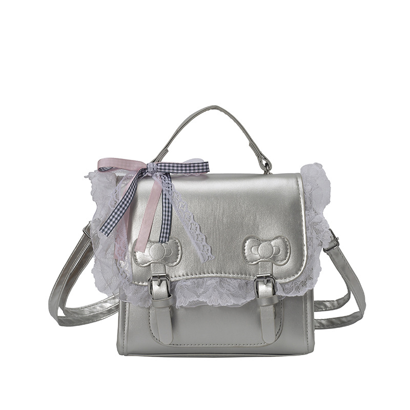 Casual commuting versátil tendencia de chicas lindas mochila de encaje de mujer pequeña personalidad fresca mochila image 6