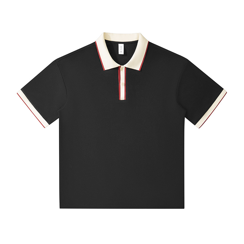Semia cremallera marca de moda transfronteriza pesada escuela estilo europeo de manga corta camiseta de polo para hombres personalizada camiseta polo