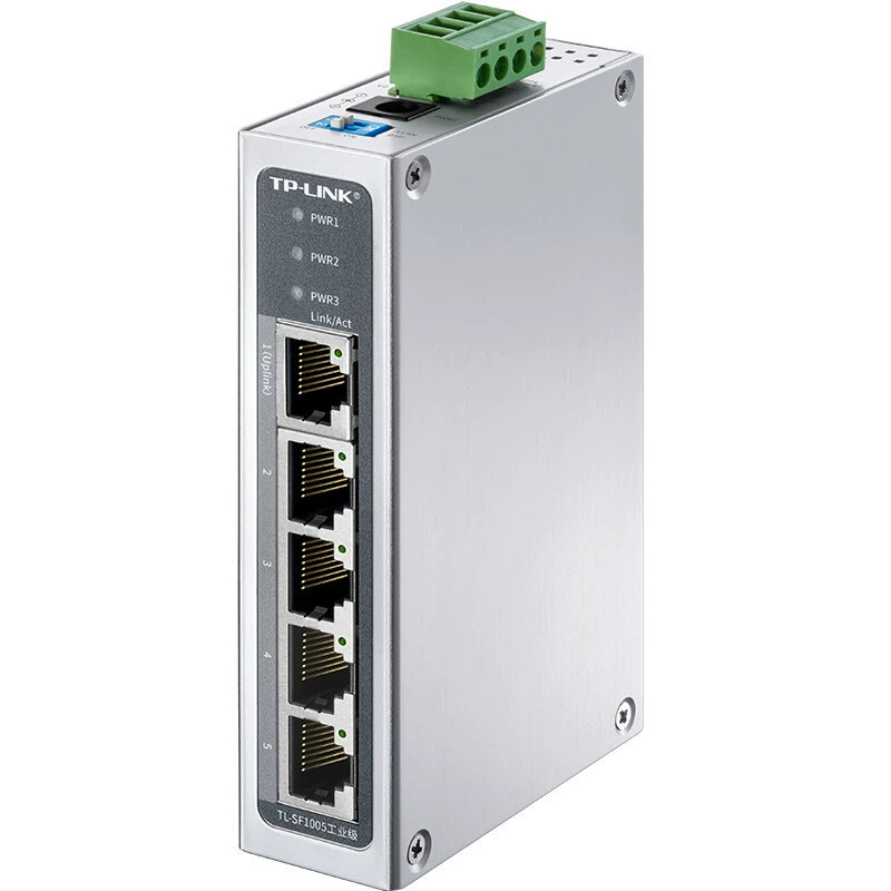 Промышленная коммутатор TP-LINK TL-SF1005 пятисторонний 100 Мбит/с, готов к использованию алюминиевый сплав направляющая