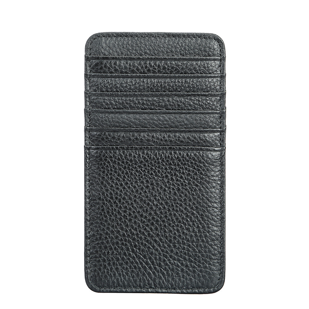 Ví card holder da bò thật nhiều ngăn, siêu mỏng gọn nhẹ — Màu đen, Cà phê, Màu nâu