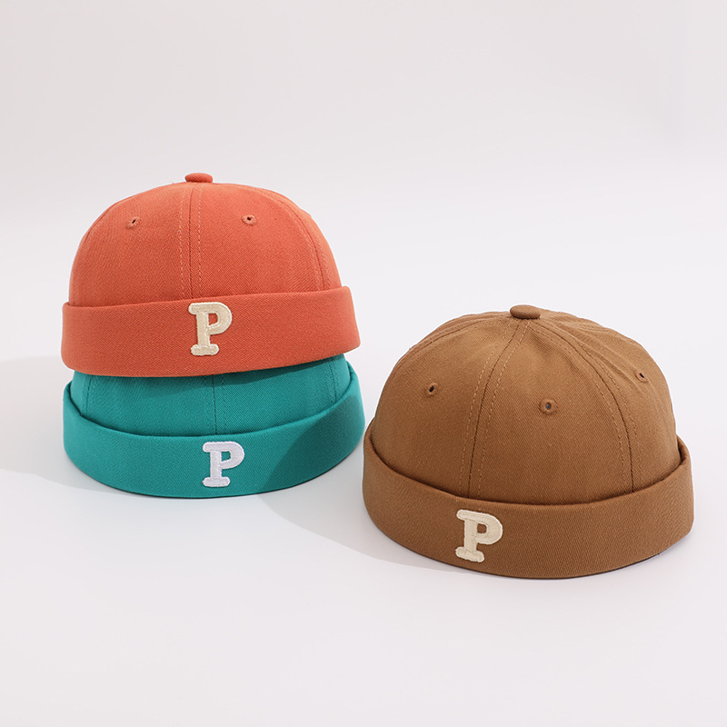 Chinese Style Childrens P Letter Pumpkin Cap For Spring Autumn_voghion.com