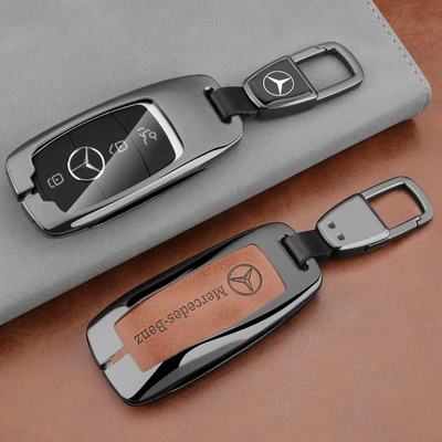 with Buckle Unisex, Car key bag - 1-gunmetal-brown-leather-all-inclusive-leather-buckle