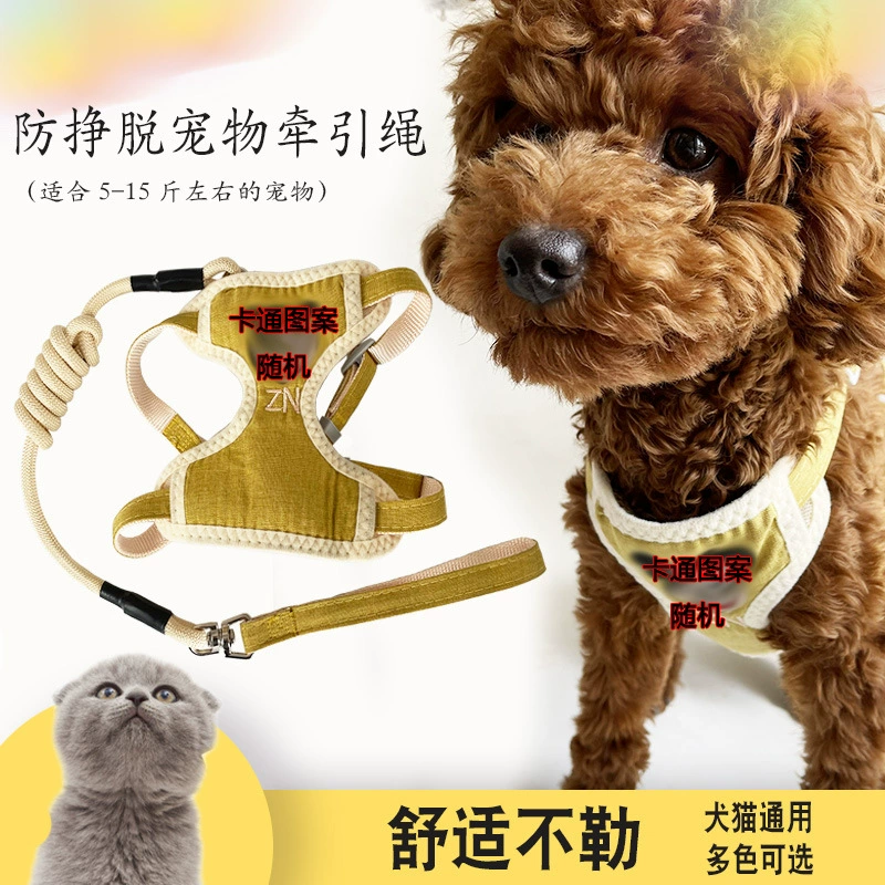 Микки прогулочная собака поводок нагрудный ремень жилет Собака Кошка плюшевый щенок маленькая собака цепной ошейник