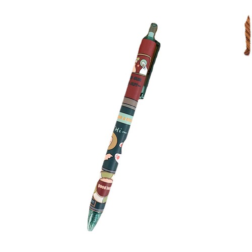 Cute and lively cartoon creative click-action neutral pen for writing practice, cute stationery, 0.5mm pet-style black pen
