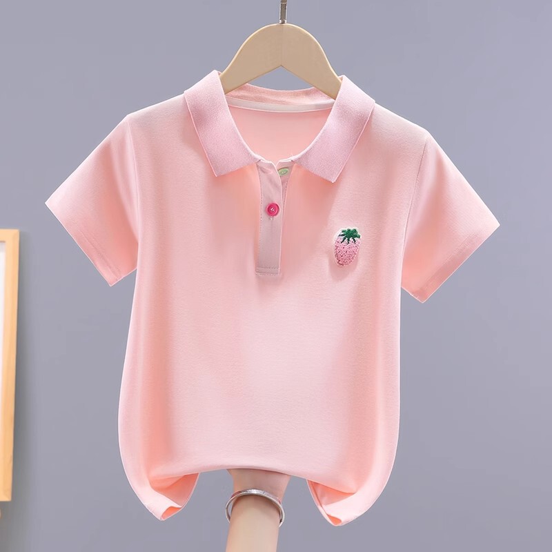 Girls' T-shirt Short-sleeved Summer Wear Children's Wear Children's Sports Polo Shirt Half-sleeved Mid-large Children's Girl's Baby Clothes Top Girls' T-shirt Short-sleeved Summer Wear Children's Wear Children's Sports Polo Shirt Half-sleeved Mid-large Children's Girl's Baby Clothes Top
