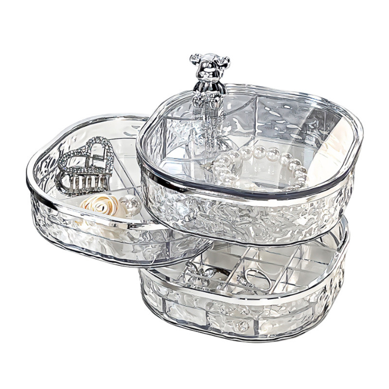 Pendientes giratorios Caja de almacenamiento de joyas Alta gama Exquisita nueva horquilla Collar de anillo de pelo Pendientes Caja a prueba de polvo Sentido avanzado