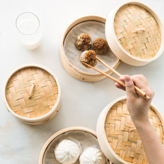 9WOR包子蒸籠蒸鍋竹蒸屜小籠包竹製家用隔水加高蒸格加深籠屜蒸架