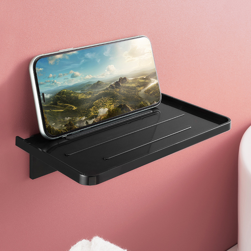No Punching Bathroom Mobile Phone Shelf Toilet Soap Bathroom Tissue Box Storage Wall Hanging Bedside Aromatherapy Partition