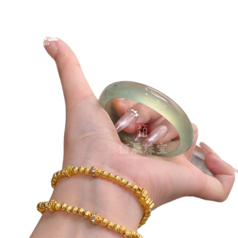 天然玉ブレスレット玉ブレスレット晴水湖水緑抹茶色フラット条項天然玉女性アクセサリー卸売り|undefined