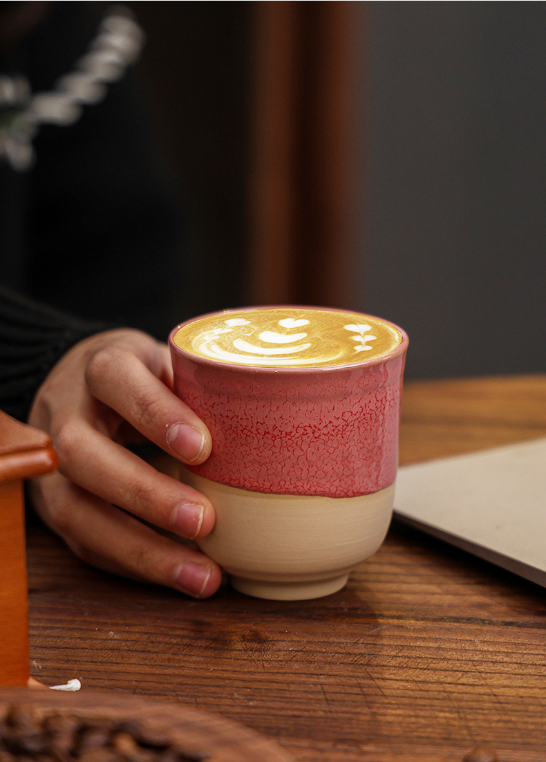 Tasse à café en grès style japonais pour latte art et thé_voghion.com