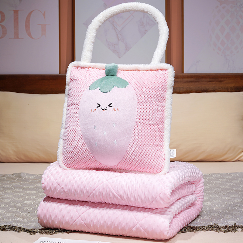 Cartoon Fruit Pillow colcha otoño invierno verano peluche caliente oficina de gran capacidad siesta cojín multipropósito colcha de aire acondicionado