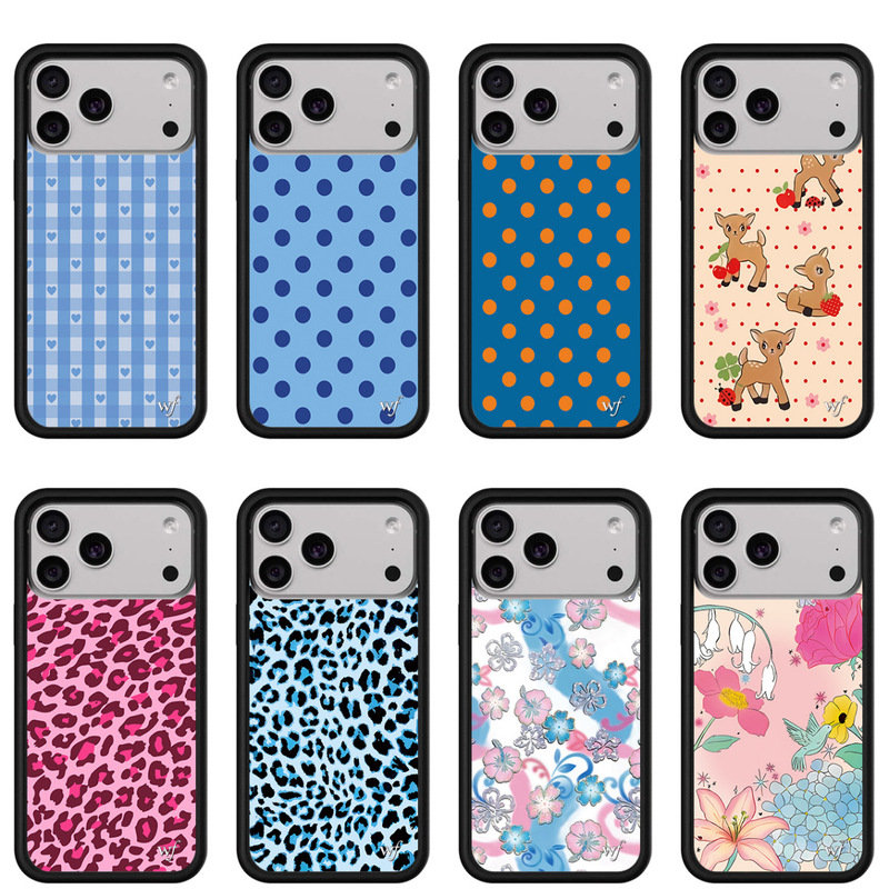 Wildflow Blue and Pink Floral Mobile Phone Case Suitable for Iphone17 Apple 16Promax/15Plus Protective Cover
