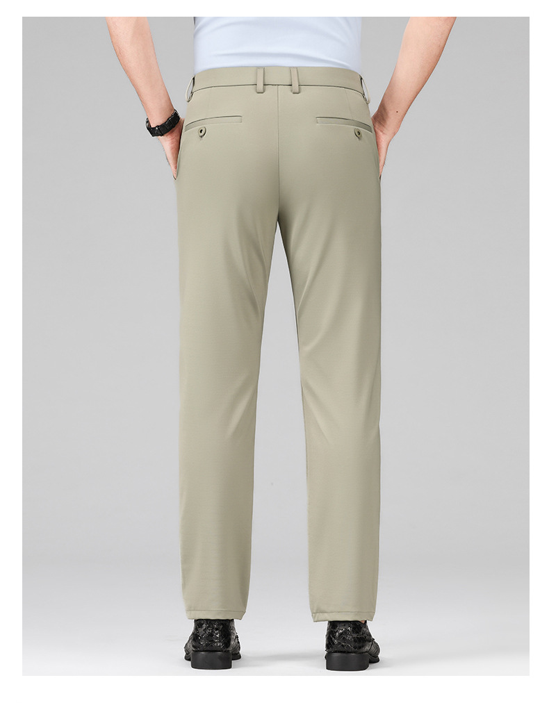 Herren Freizeithose Gerade Geschnitten Aus Knitterfreiem Eisseide_voghion.com