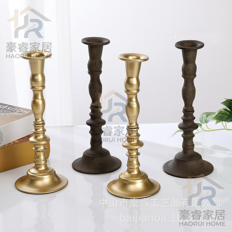 Retro iron candlestick ornaments European church decorations Wedding…