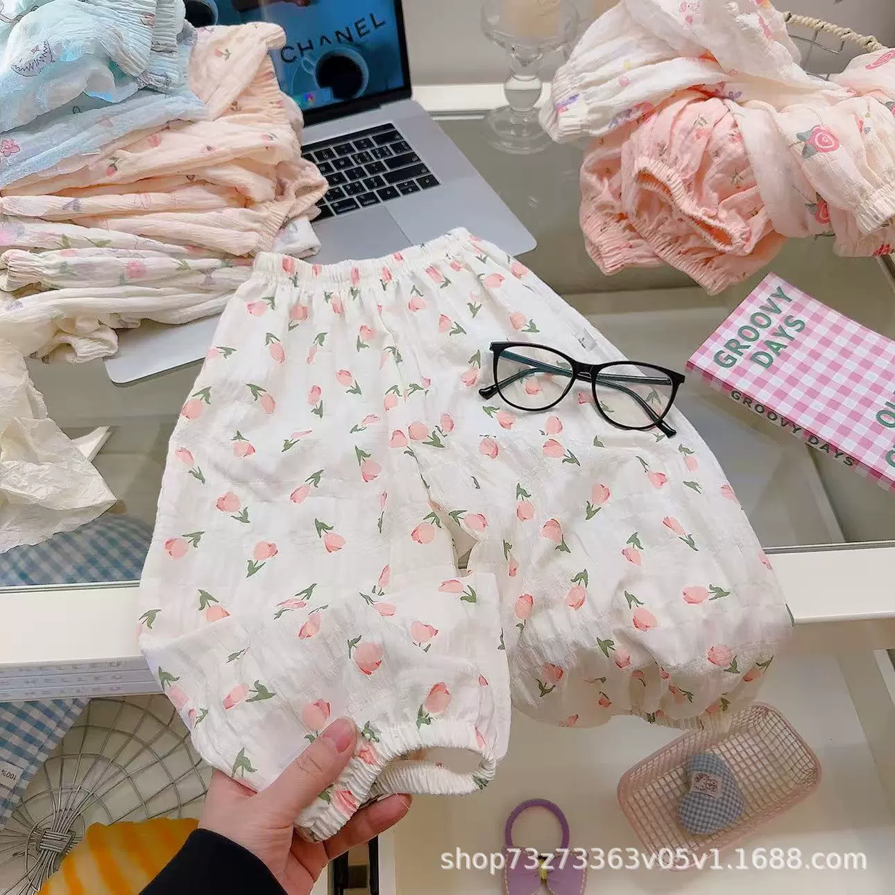 Trousers for men and women, thin small princess costume, cute mosquito repellent girl's, floral print