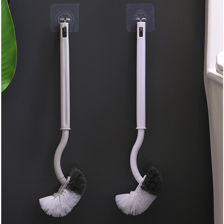 Long-handled toilet brush with no dead ends for home bathroom wall-mounted soft-bristle brush toilet brush artifact