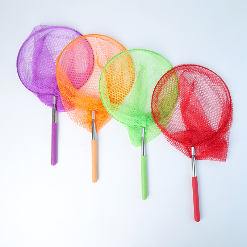 Red de pesca de pescado bolsillo de los niños red de pesca de peces mariposa insecto renacuajo niños varilla telescópica pequeña red de inmersión red de pesca juguetes para niños