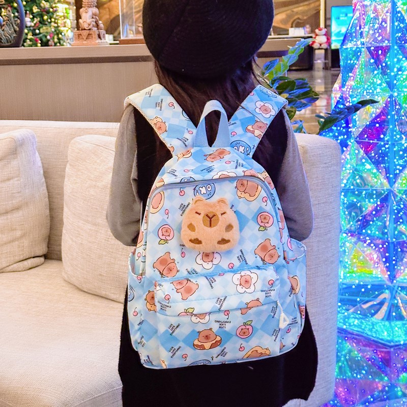 Jardín de infantes mochila de dibujos animados lindos capibara mochila para niños y niñas nueva impresión mochila para niños