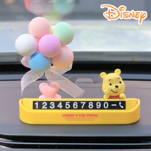 Disney Winnie the Pooh temporary parking number plate car mobile phone plate car interior decoration ornaments car accessories