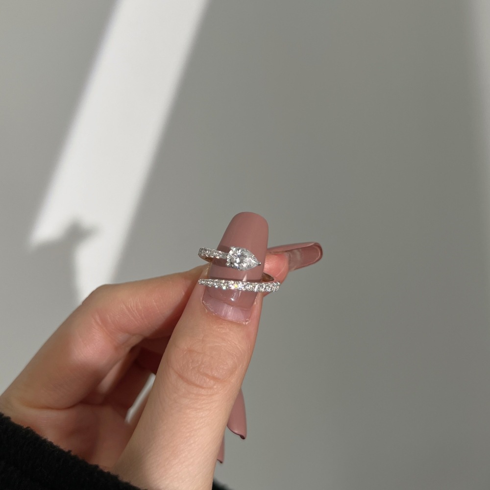 6g Weight Zircon Inlay Material Rings Classification 1 Piece Quantity Holiday, Daily Occasion 925 Sterling Silver Material Solid Color Pattern Women's Gender Inlay Design Simple Style, Classic Style Style 925 Sterling Silver Zircon Solid Color Rings 3