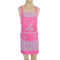 家務圍裙女花色掛肩滌綸防髒清潔清新圖案新款時尚家用圍裙廠家