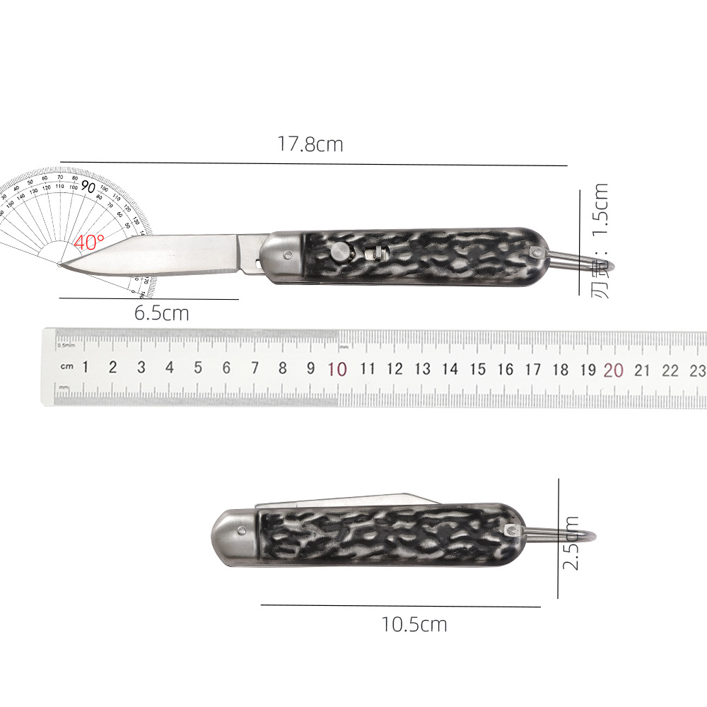 Fábrica directa al aire libre cuchillo plegable esmerilado mango negro cuchillo de frutas cuchillo Yangjiang cuchillo de supervivencia cuchillo de caja abierta image 5
