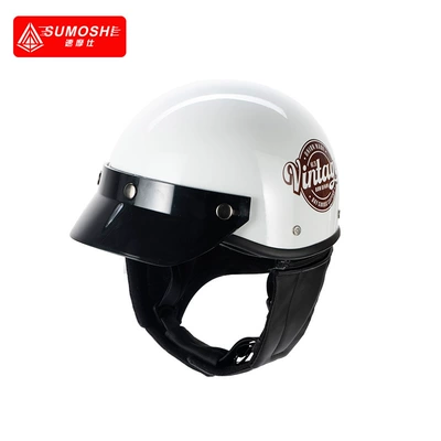 Factory direct Harley retro Motosiklet kaskı (dəbilqə) - 3c-english-white-detachable-scarf-one-size-fits-all-55-62-head-circumference